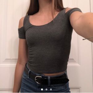 Grey Ribbed Top from PacSun!!